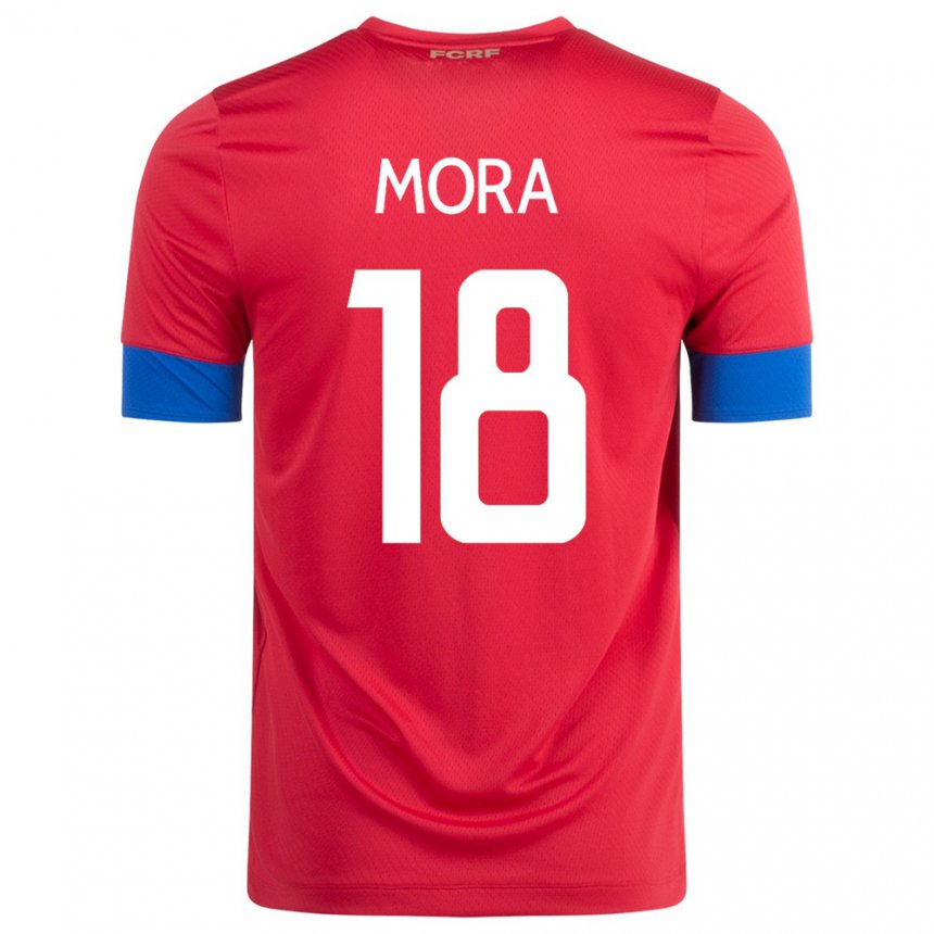 Kinder Costa-ricanische Bayron Mora #18 Rot Heimtrikot Trikot 22-24 T-shirt Belgien