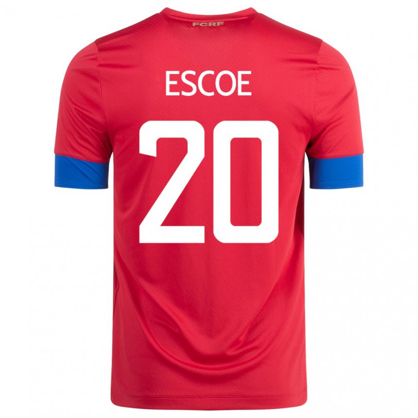 Kinder Costa-ricanische Enyel Escoe #20 Rot Heimtrikot Trikot 22-24 T-shirt Belgien