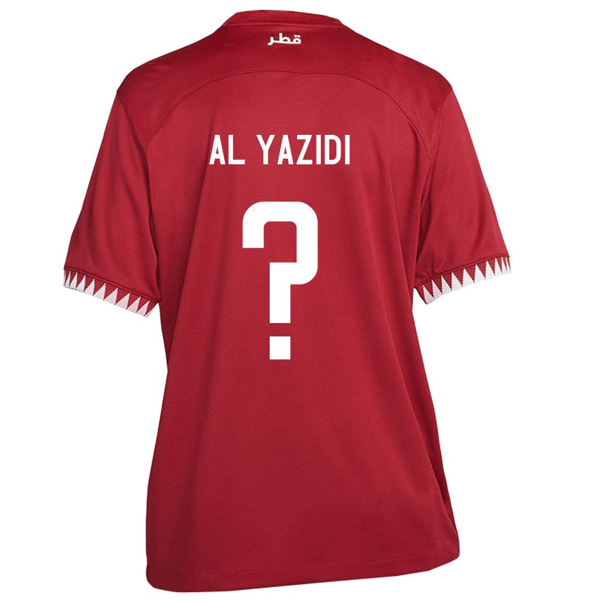Kinderen Qatarees Nasser Al Yazidi #0 Kastanjebruin Thuisshirt Thuistenue 22-24 T-shirt België