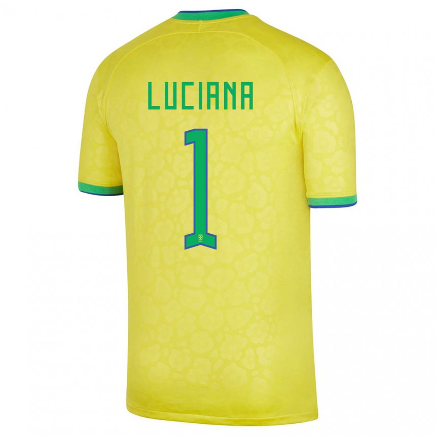 Kinder Brasilianische Luciana #1 Gelb Heimtrikot Trikot 22-24 T-shirt Belgien