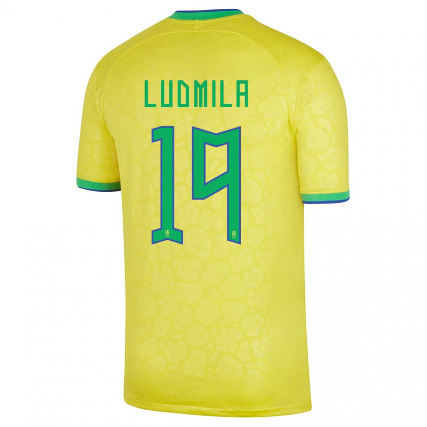 Enfant Maillot Brésil Ludmila #19 Jaune Tenues Domicile 22-24 T-shirt Belgique