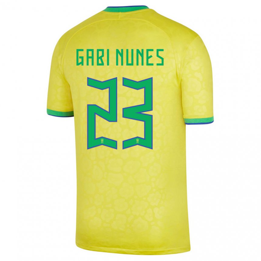 Enfant Maillot Brésil Gabi Nunes #23 Jaune Tenues Domicile 22-24 T-shirt Belgique