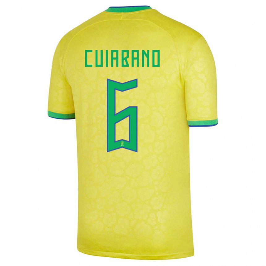 Kinder Brasilianische Cuiabano #6 Gelb Heimtrikot Trikot 22-24 T-shirt Belgien
