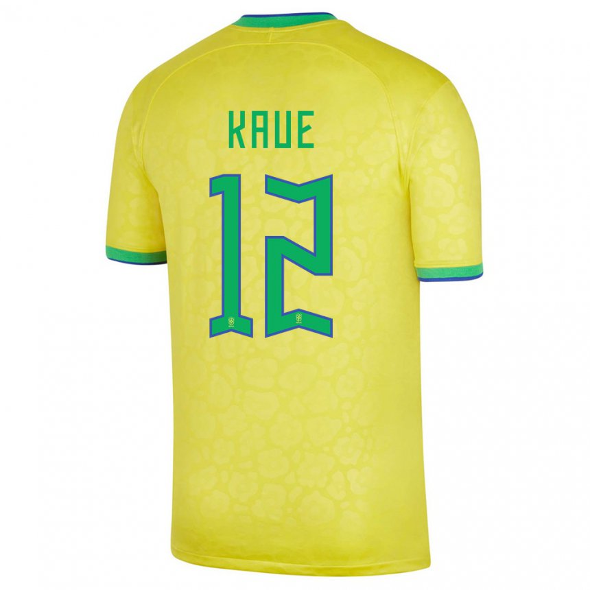 Kinder Brasilianische Kaue #12 Gelb Heimtrikot Trikot 22-24 T-shirt Belgien
