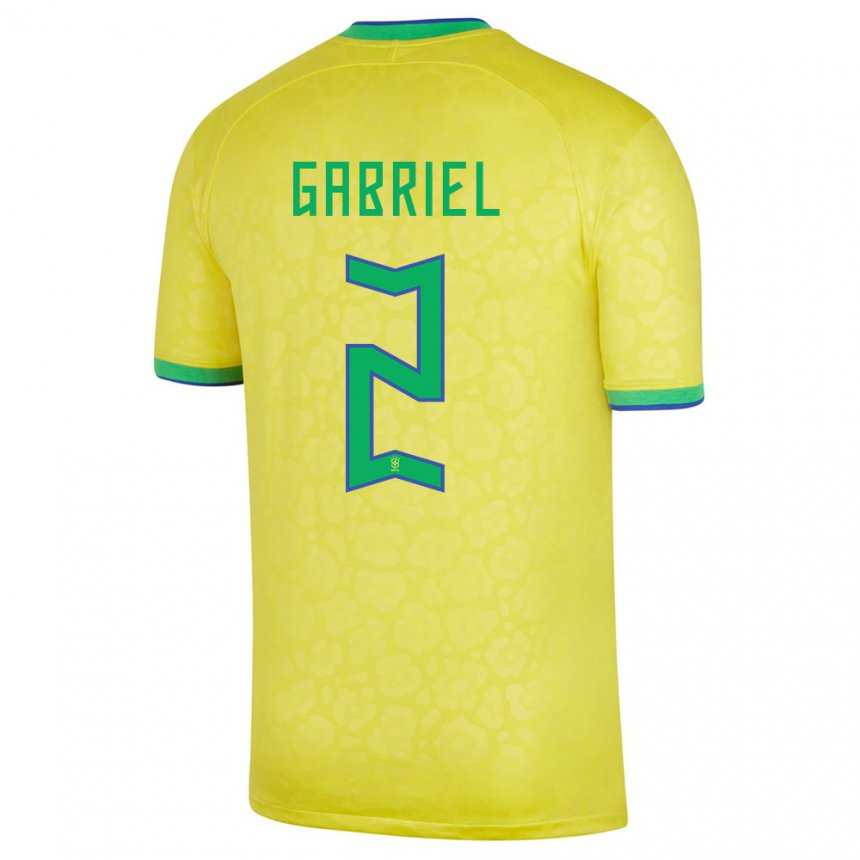 Enfant Maillot Brésil Victor Gabriel #2 Jaune Tenues Domicile 22-24 T-shirt Belgique