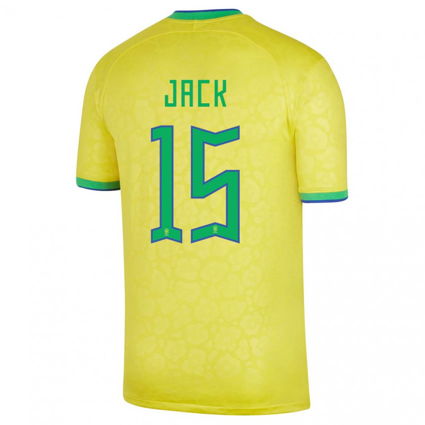 Enfant Maillot Brésil Fellipe Jack #15 Jaune Tenues Domicile 22-24 T-shirt Belgique