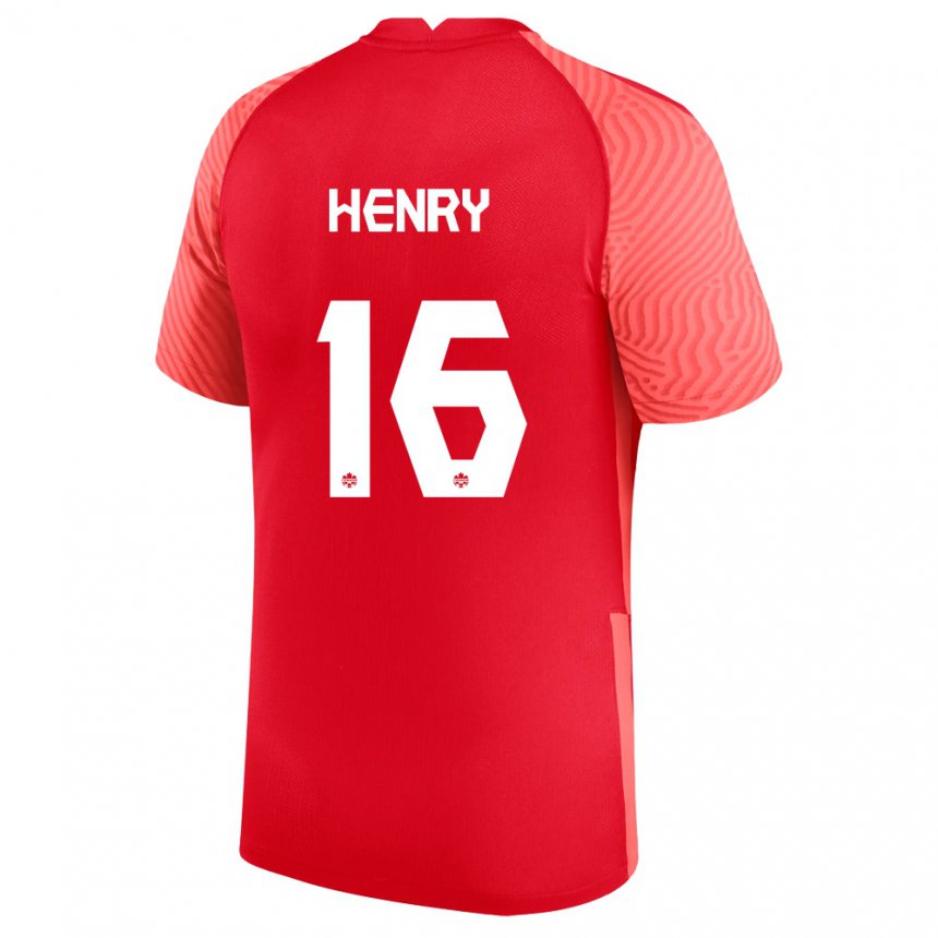 Kinder Kanadische Mael Henry #16 Rot Heimtrikot Trikot 22-24 T-shirt Belgien