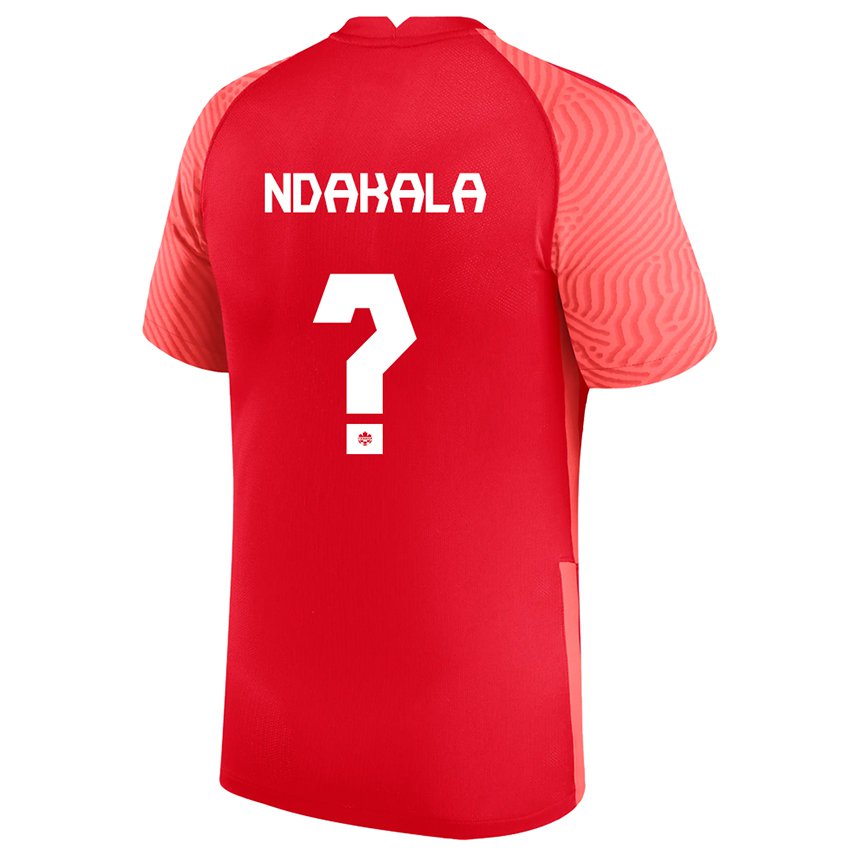 Enfant Maillot Canada Joshue Ndakala #0 Rouge Tenues Domicile 22-24 T-shirt Belgique