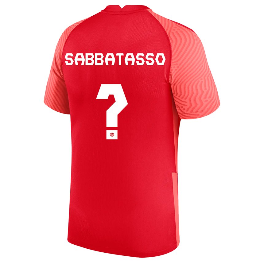 Enfant Maillot Canada Jeronimo Sabbatasso #0 Rouge Tenues Domicile 22-24 T-shirt Belgique