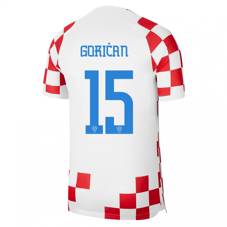 Kinder Kroatische Silvio Gorican #15 Rot-weiss Heimtrikot Trikot 22-24 T-shirt Belgien