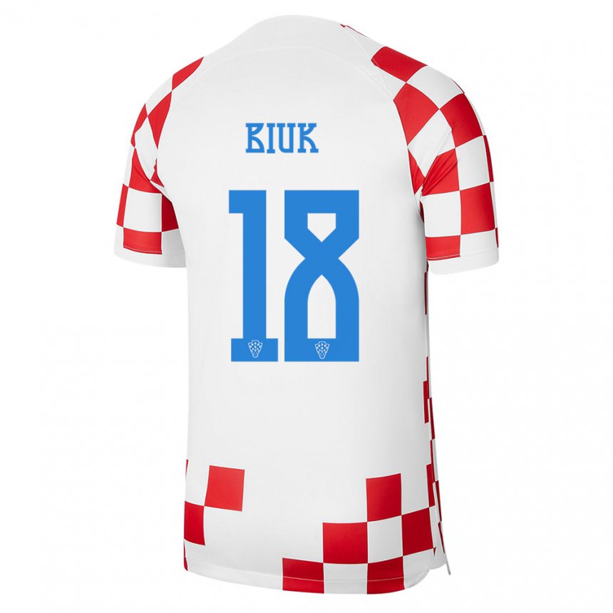 Kinder Kroatische Stipe Biuk #18 Rot-weiss Heimtrikot Trikot 22-24 T-shirt Belgien