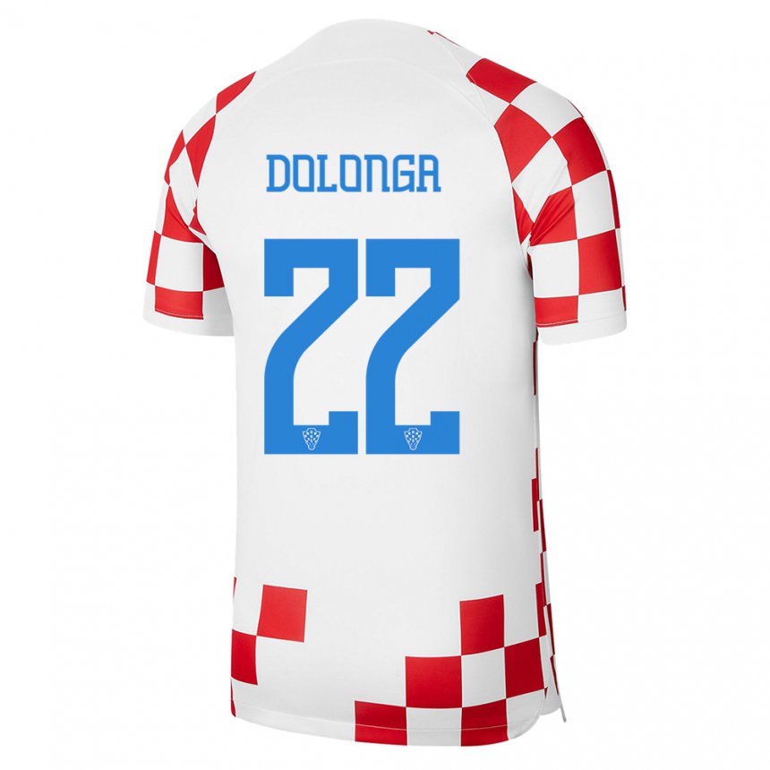 Kinder Kroatische Niko Dolonga #22 Rot-weiss Heimtrikot Trikot 22-24 T-shirt Belgien