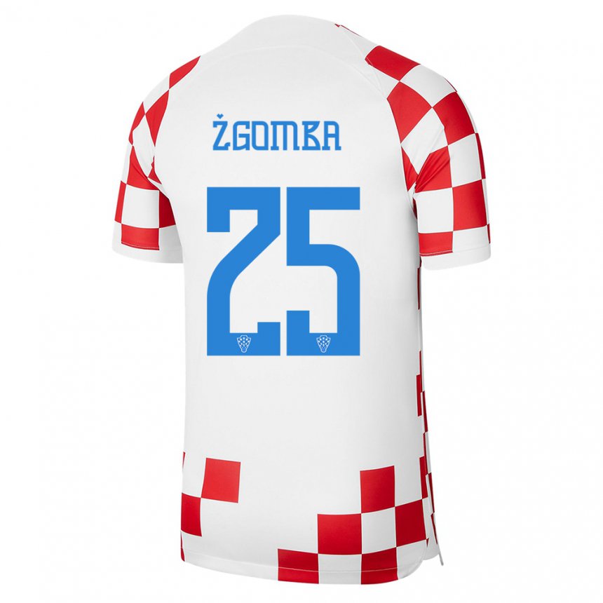 Kinder Kroatische Marin Zgomba #25 Rot-weiss Heimtrikot Trikot 22-24 T-shirt Belgien