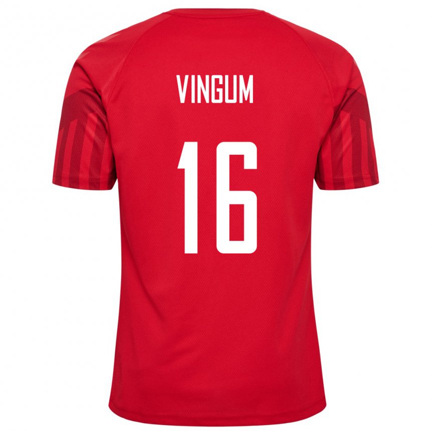 Kinder Dänische Alberte Vingum #16 Rot Heimtrikot Trikot 22-24 T-shirt Belgien