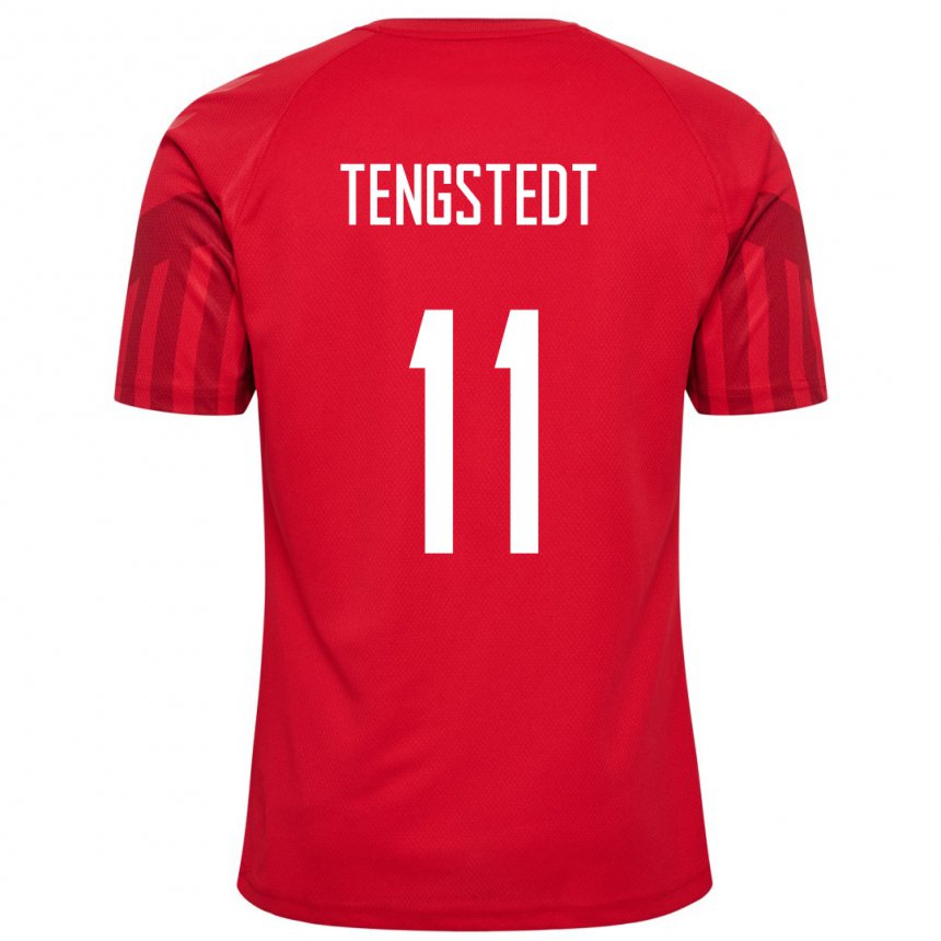 Kinder Dänische Casper Tengstedt #11 Rot Heimtrikot Trikot 22-24 T-shirt Belgien