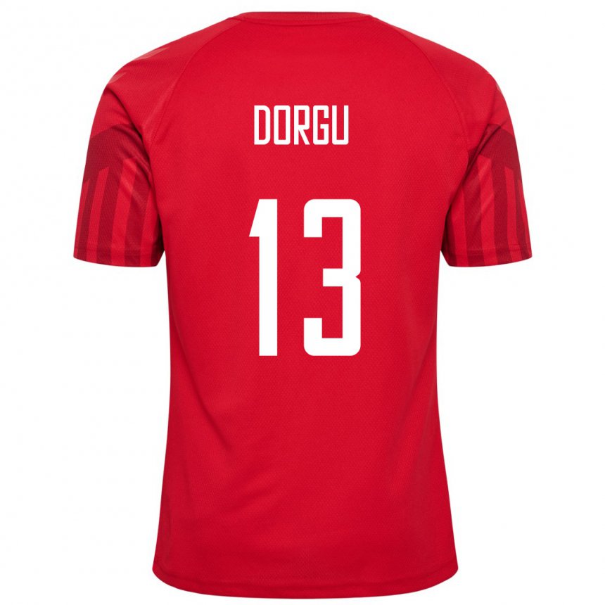 Kinder Dänische Patrick Dorgu #13 Rot Heimtrikot Trikot 22-24 T-shirt Belgien