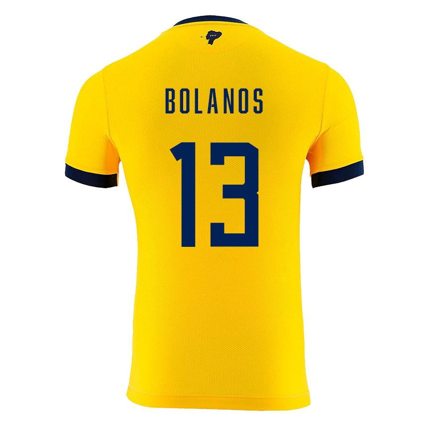 Kinder Ecuadorianische Nayely Bolanos #13 Gelb Heimtrikot Trikot 22-24 T-shirt Belgien