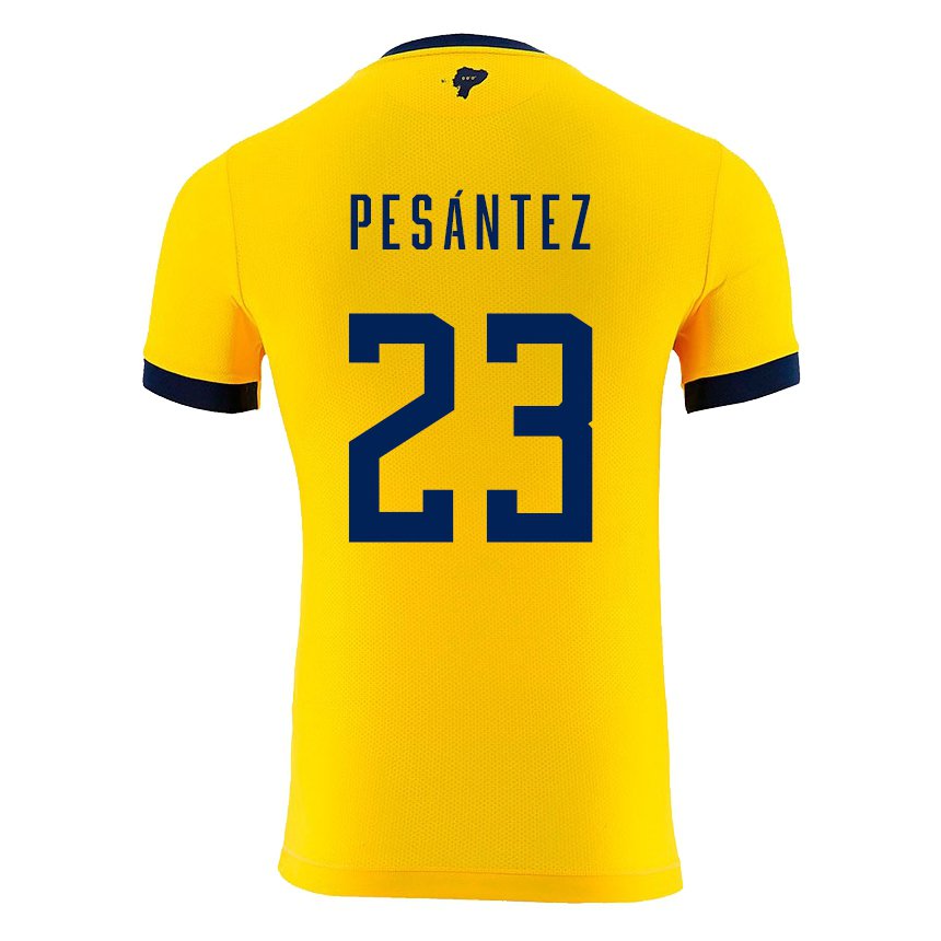 Kinder Ecuadorianische Danna Pesantez #23 Gelb Heimtrikot Trikot 22-24 T-shirt Belgien