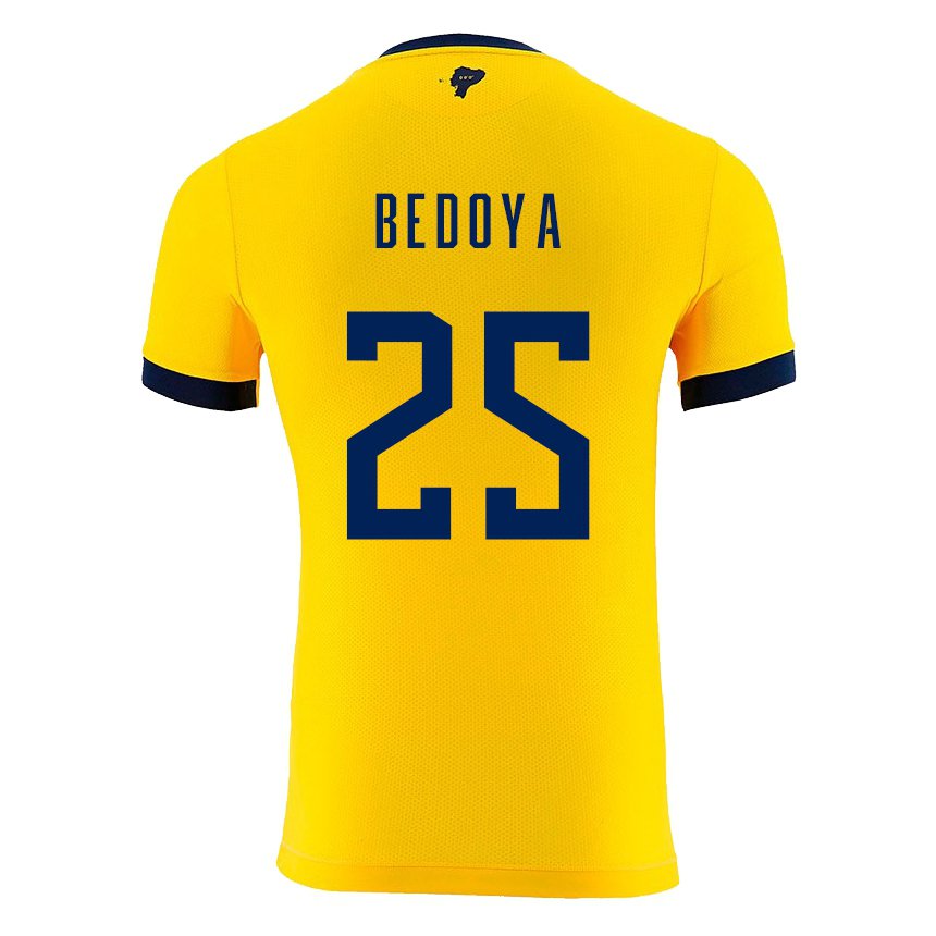 Kinder Ecuadorianische Jaydah Bedoya #25 Gelb Heimtrikot Trikot 22-24 T-shirt Belgien