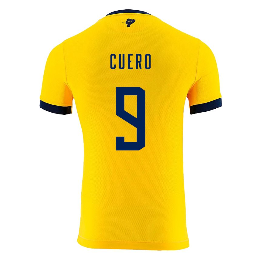 Kinder Ecuadorianische Justin Cuero #9 Gelb Heimtrikot Trikot 22-24 T-shirt Belgien