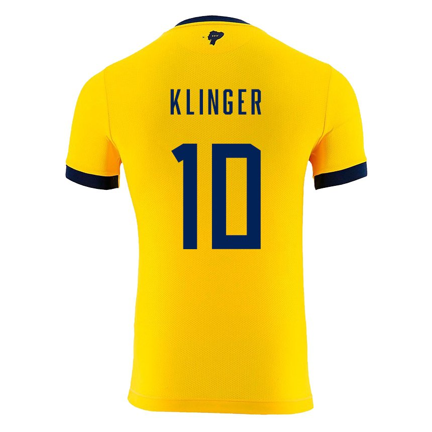 Kinder Ecuadorianische Jose Klinger #10 Gelb Heimtrikot Trikot 22-24 T-shirt Belgien