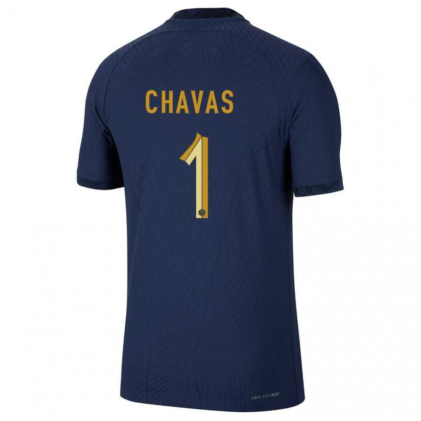 Kinder Französische Mylene Chavas #1 Marineblau Heimtrikot Trikot 22-24 T-shirt Belgien