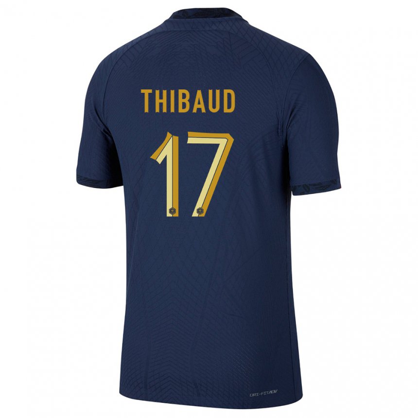 Enfant Maillot France Julie Thibaud #17 Bleu Marine Tenues Domicile 22-24 T-shirt Belgique