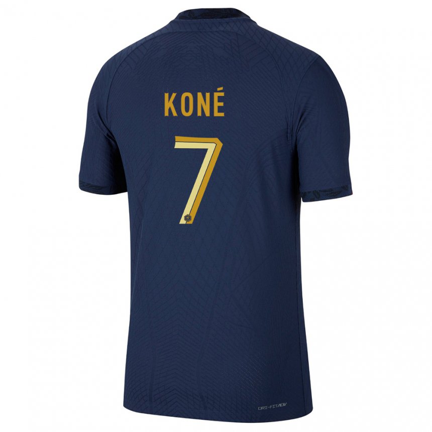 Enfant Maillot France Kouadio Kone #7 Bleu Marine Tenues Domicile 22-24 T-shirt Belgique