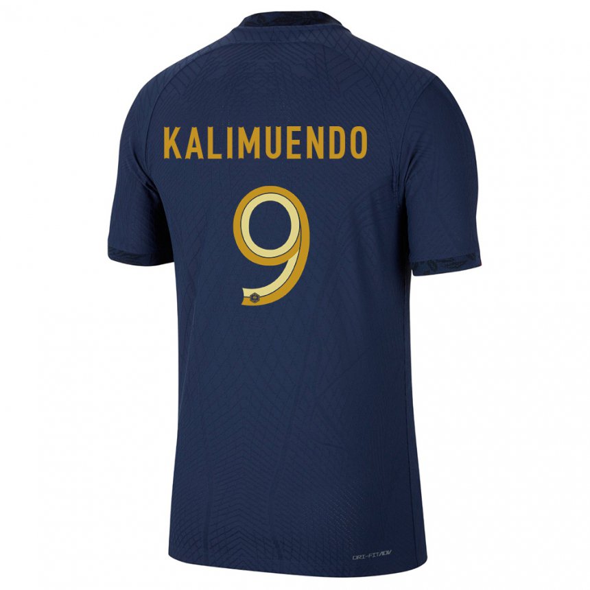 Kinder Französische Arnaud Kalimuendo #9 Marineblau Heimtrikot Trikot 22-24 T-shirt Belgien