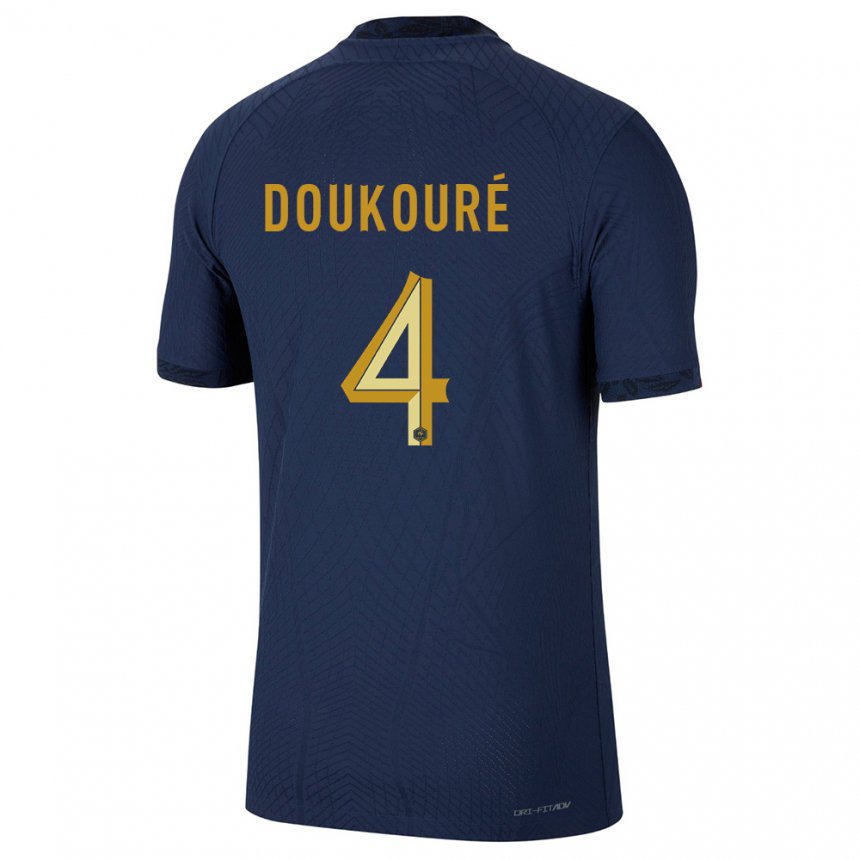 Enfant Maillot France Ismael Doukoure #4 Bleu Marine Tenues Domicile 22-24 T-shirt Belgique