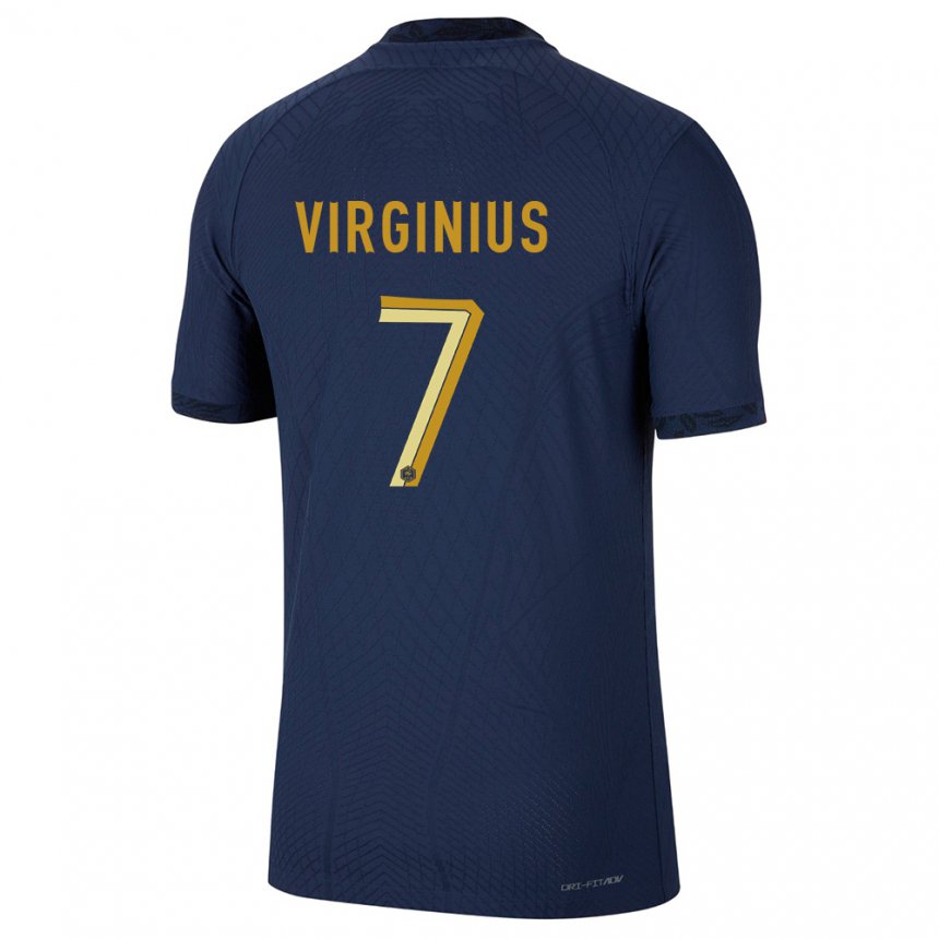 Kinder Französische Alan Virginius #7 Marineblau Heimtrikot Trikot 22-24 T-shirt Belgien