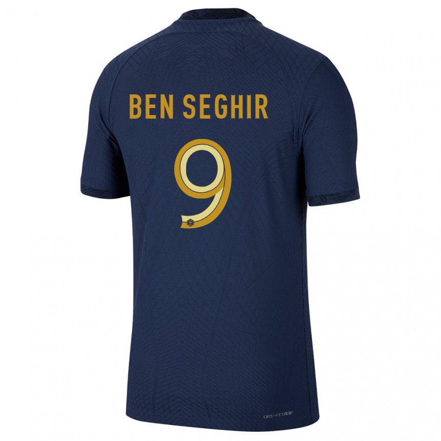 Kinder Französische Salim Ben Seghir #9 Marineblau Heimtrikot Trikot 22-24 T-shirt Belgien
