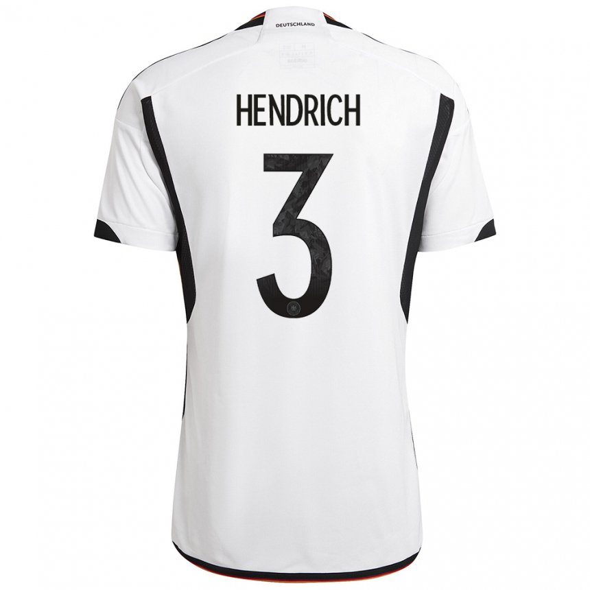 Kinder Deutsche Kathrin Hendrich #3 Weiß Schwarz Heimtrikot Trikot 22-24 T-shirt Belgien