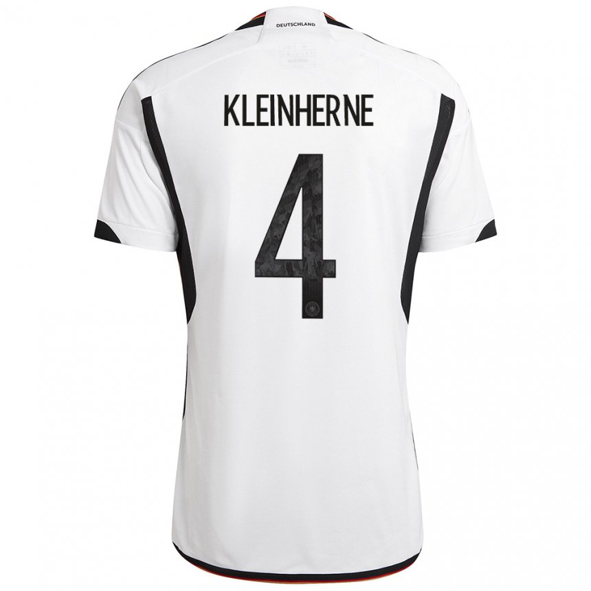 Kinder Deutsche Sophia Kleinherne #4 Weiß Schwarz Heimtrikot Trikot 22-24 T-shirt Belgien