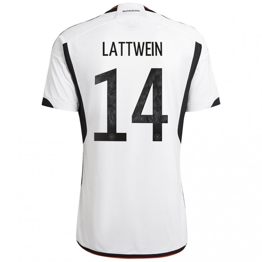 Kinder Deutsche Lena Lattwein #14 Weiß Schwarz Heimtrikot Trikot 22-24 T-shirt Belgien