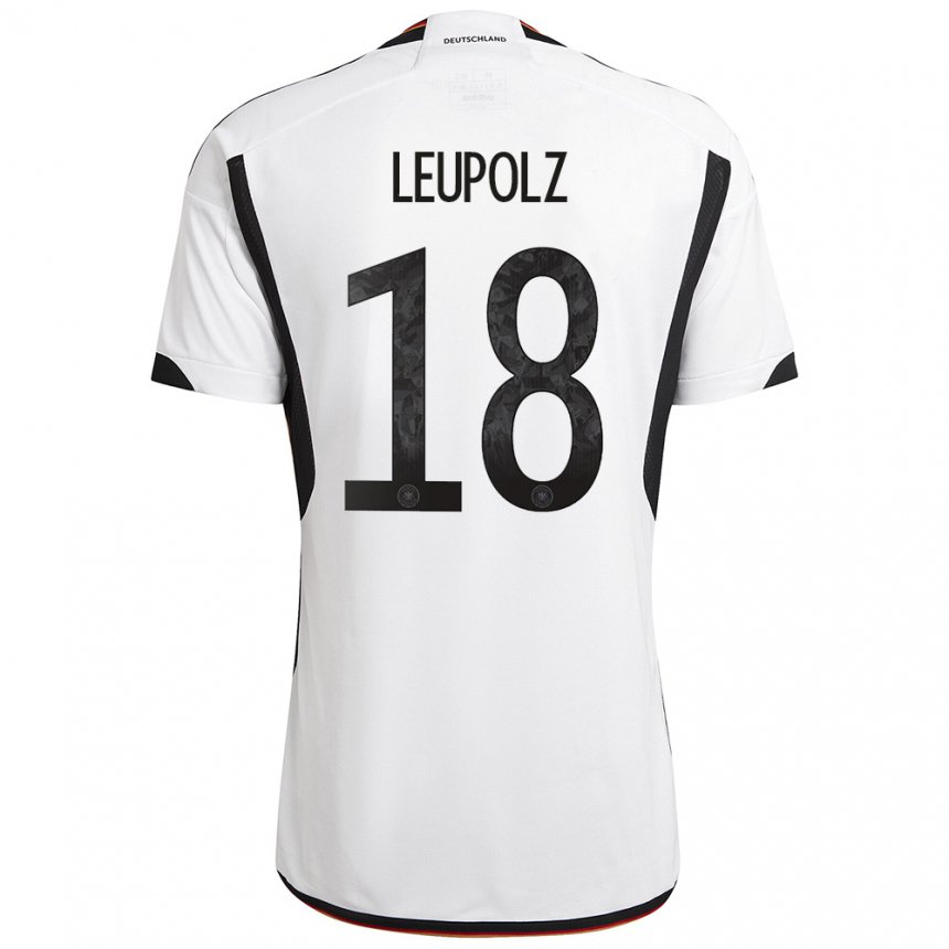 Kinder Deutsche Melanie Leupolz #18 Weiß Schwarz Heimtrikot Trikot 22-24 T-shirt Belgien