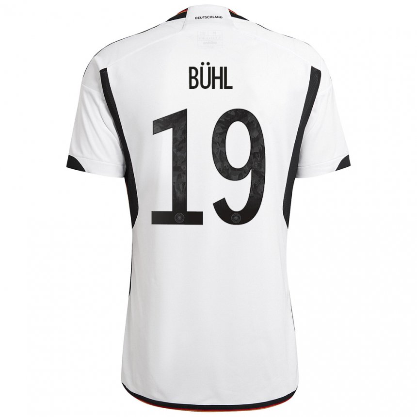 Kinder Deutsche Klara Buhl #19 Weiß Schwarz Heimtrikot Trikot 22-24 T-shirt Belgien