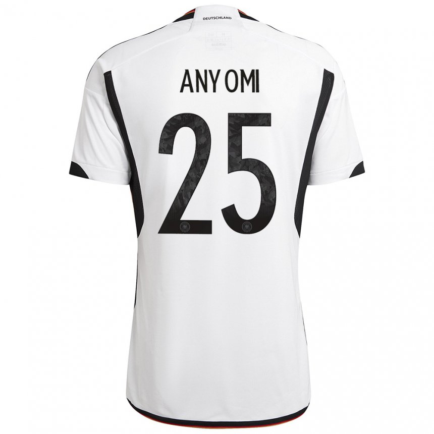 Kinder Deutsche Nicole Anyomi #25 Weiß Schwarz Heimtrikot Trikot 22-24 T-shirt Belgien