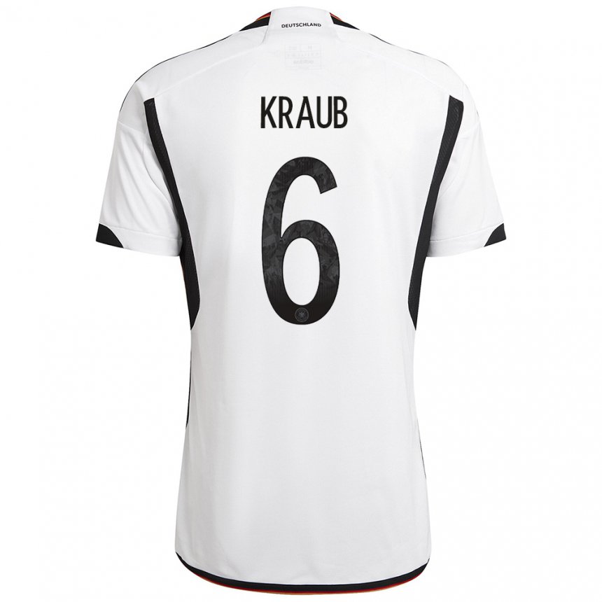 Kinder Deutsche Tom Kraub #6 Weiß Schwarz Heimtrikot Trikot 22-24 T-shirt Belgien