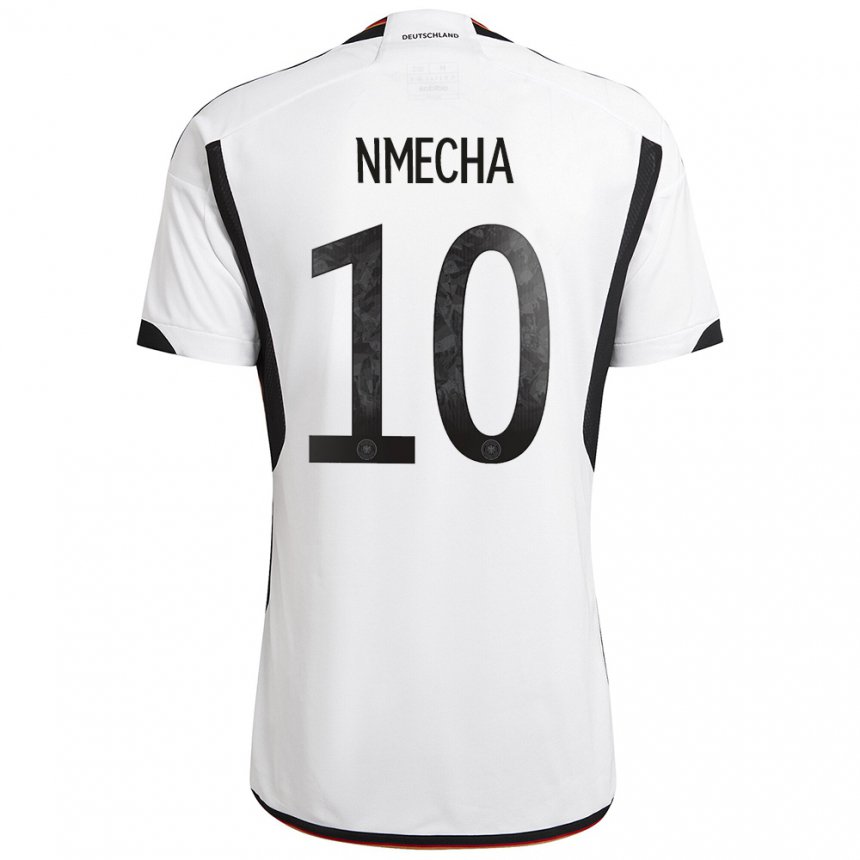 Kinder Deutsche Felix Nmecha #10 Weiß Schwarz Heimtrikot Trikot 22-24 T-shirt Belgien