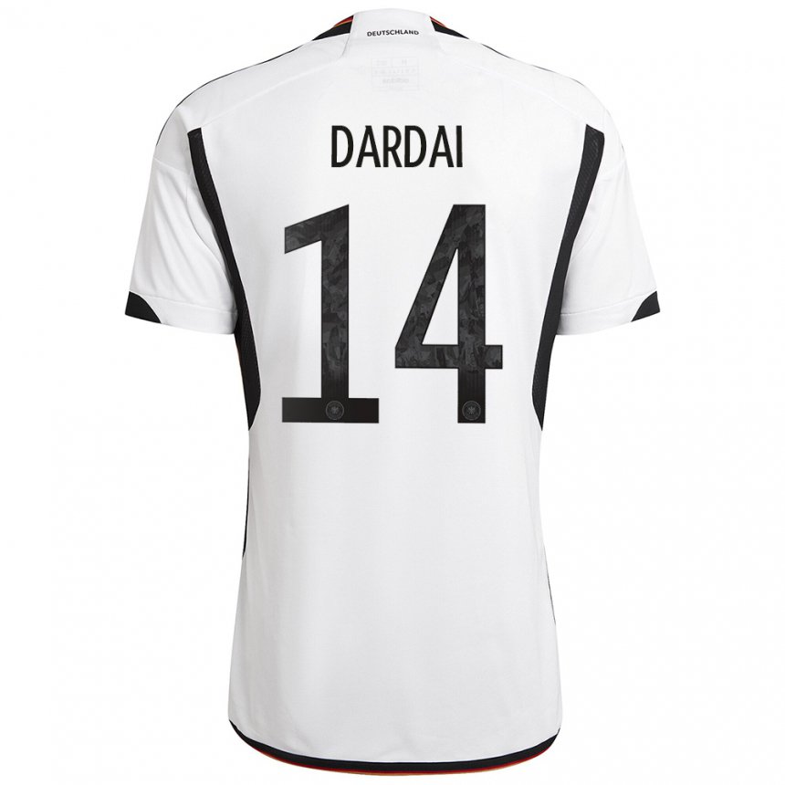 Kinder Deutsche Marton Dardai #14 Weiß Schwarz Heimtrikot Trikot 22-24 T-shirt Belgien