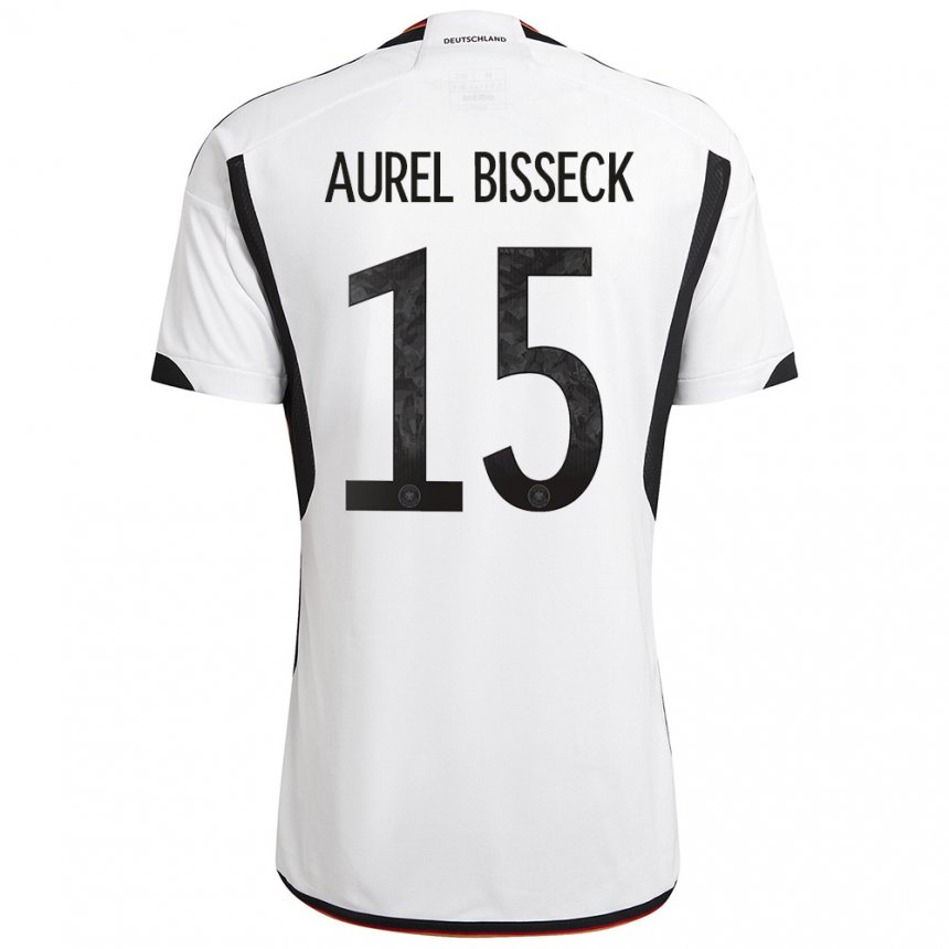 Kinder Deutsche Yann Aurel Bisseck #15 Weiß Schwarz Heimtrikot Trikot 22-24 T-shirt Belgien