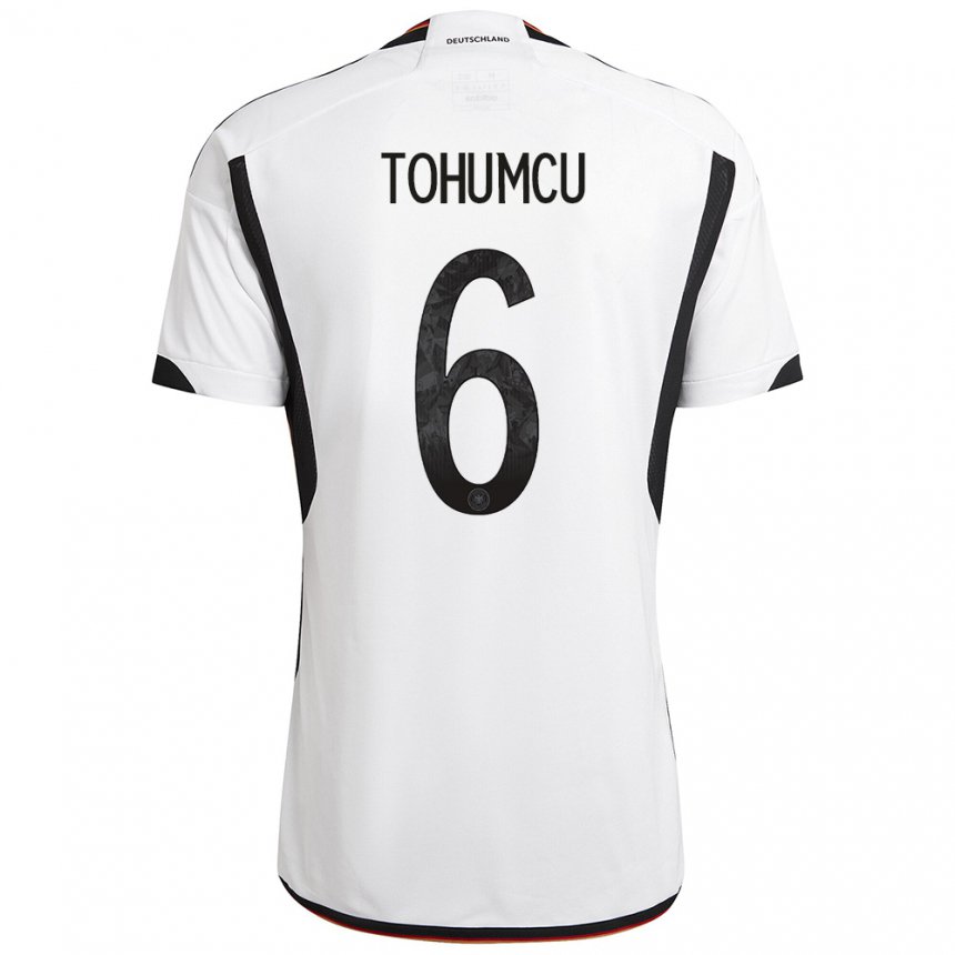 Kinder Deutsche Umut Tohumcu #6 Weiß Schwarz Heimtrikot Trikot 22-24 T-shirt Belgien