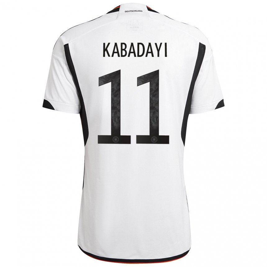 Kinder Deutsche Yusuf Kabadayi #11 Weiß Schwarz Heimtrikot Trikot 22-24 T-shirt Belgien