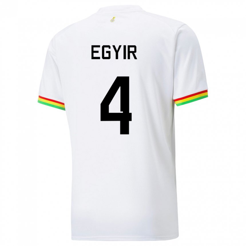 Enfant Maillot Ghana Janet Egyir #4 Blanc Tenues Domicile 22-24 T-shirt Belgique