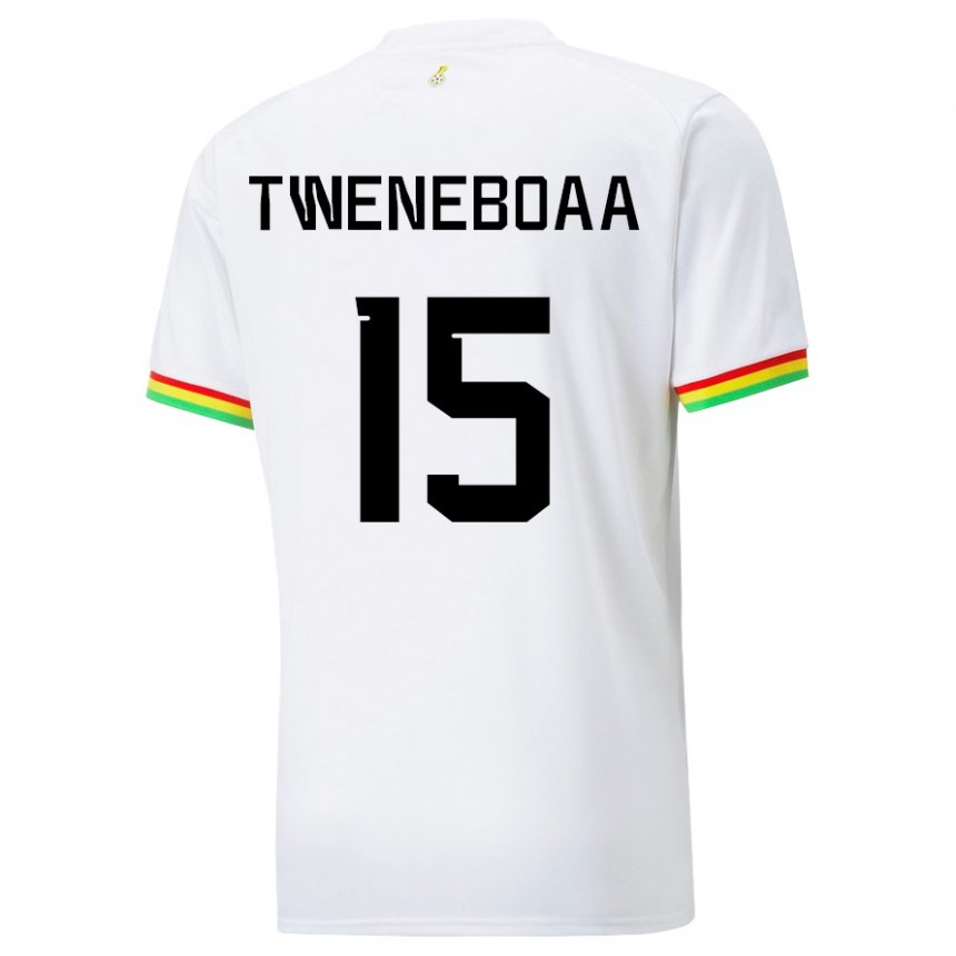 Enfant Maillot Ghana Justice Tweneboaa #15 Blanc Tenues Domicile 22-24 T-shirt Belgique