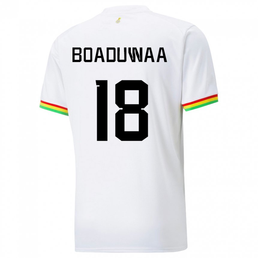 Kinder Ghanaische Doris Boaduwaa #18 Weiß Heimtrikot Trikot 22-24 T-shirt Belgien