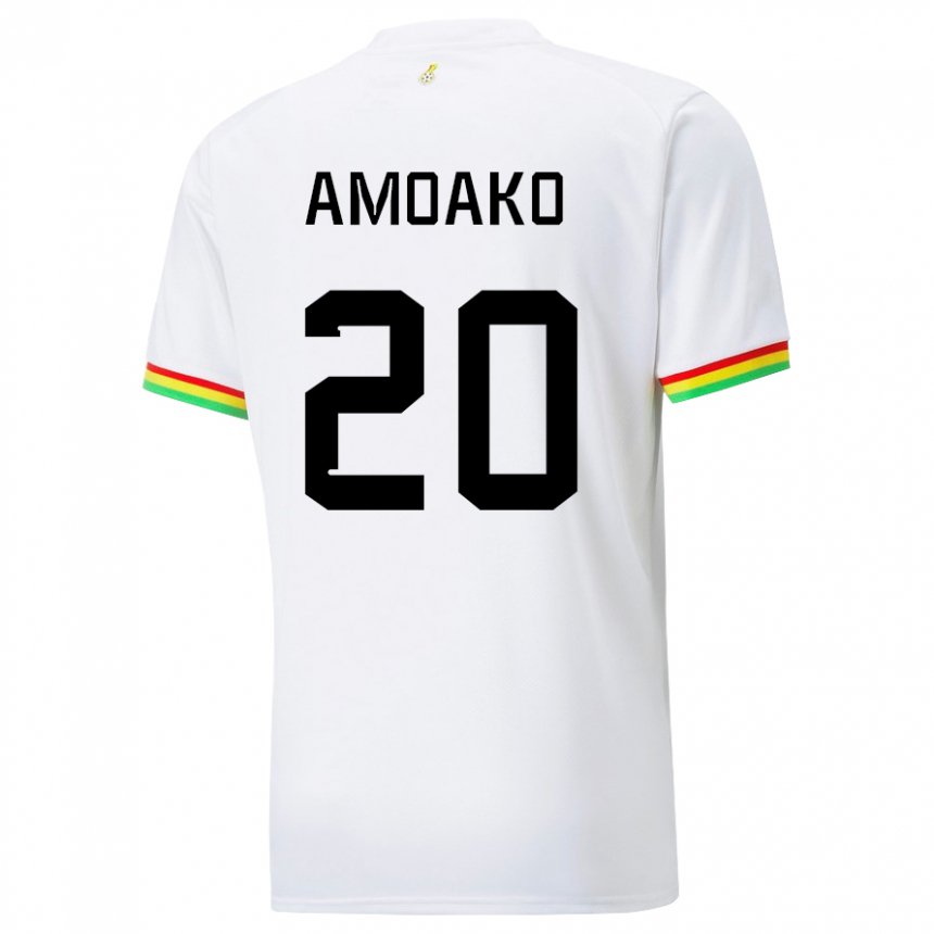 Kinder Ghanaische Linda Amoako #20 Weiß Heimtrikot Trikot 22-24 T-shirt Belgien