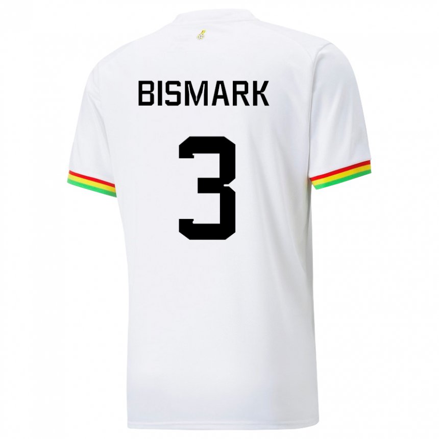 Kinder Ghanaische Anim Bismark #3 Weiß Heimtrikot Trikot 22-24 T-shirt Belgien