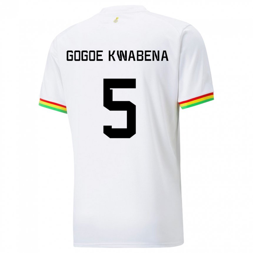 Enfant Maillot Ghana Boahen Gogoe Kwabena #5 Blanc Tenues Domicile 22-24 T-shirt Belgique